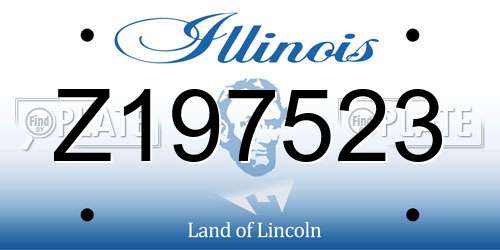 Z197523 Illinois License Plate