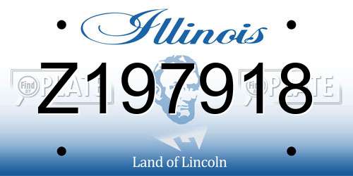 Z197918 Illinois License Plate