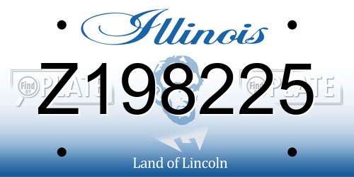Z198225 Illinois License Plate