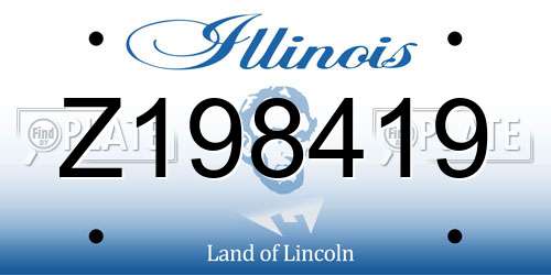 Z198419 Illinois License Plate