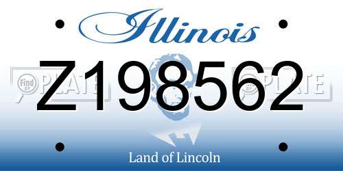 Z198562 Illinois License Plate