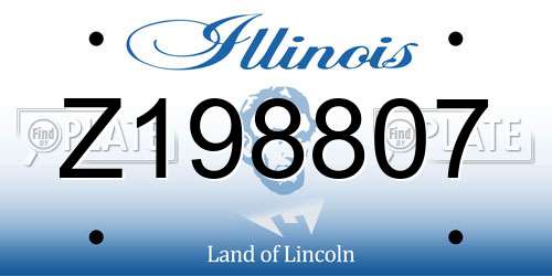 Z198807 Illinois License Plate