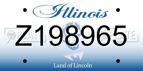 Z198965 Illinois License Plate