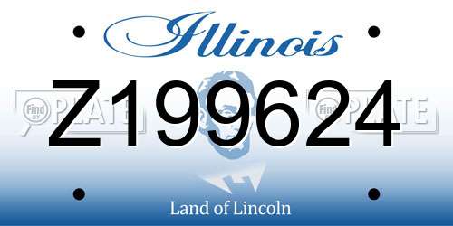 Z199624 Illinois License Plate
