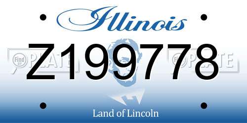 Z199778 Illinois License Plate