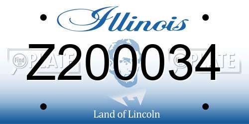 Z200034 Illinois License Plate