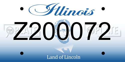 Z200072 Illinois License Plate