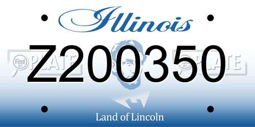 Z200350 Illinois License Plate