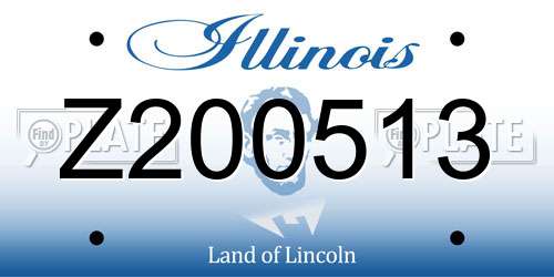 Z200513 Illinois License Plate