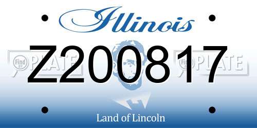 Z200817 Illinois License Plate