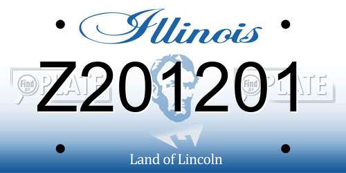 Z201201 Illinois License Plate