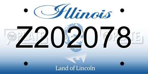 Z202078 Illinois License Plate
