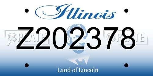 Z202378 Illinois License Plate
