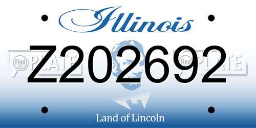 Z202692 Illinois License Plate