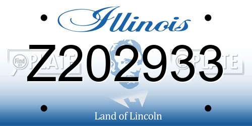 Z202933 Illinois License Plate