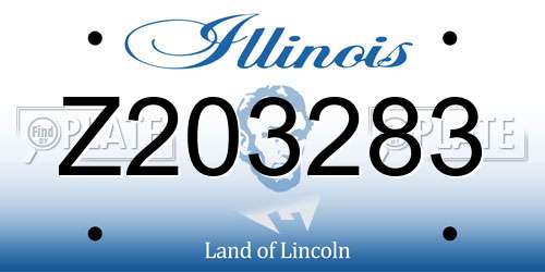 Z203283 Illinois License Plate
