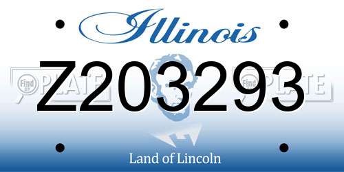 Z203293 Illinois License Plate