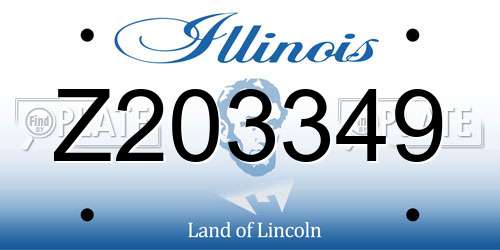 Z203349 Illinois License Plate