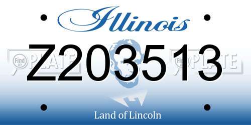 Z203513 Illinois License Plate