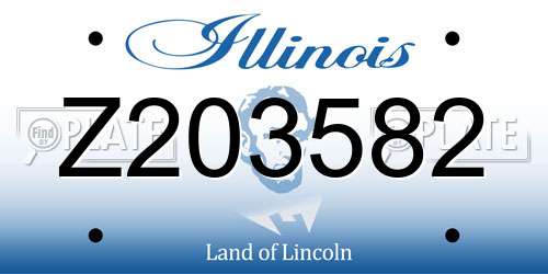 Z203582 Illinois License Plate