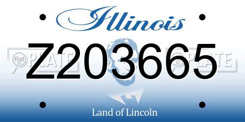 Z203665 Illinois License Plate