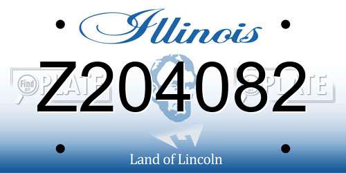 Z204082 Illinois License Plate