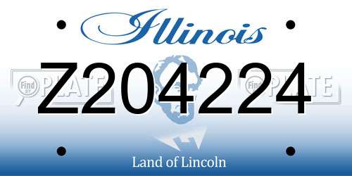 Z204224 Illinois License Plate