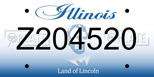 Z204520 Illinois License Plate