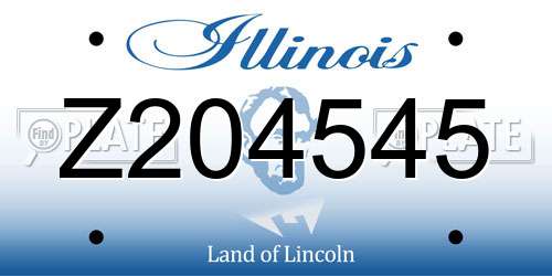 Z204545 Illinois License Plate