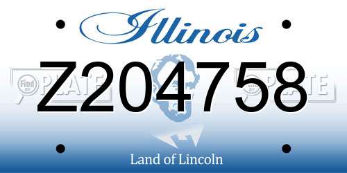 Z204758 Illinois License Plate