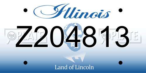 Z204813 Illinois License Plate