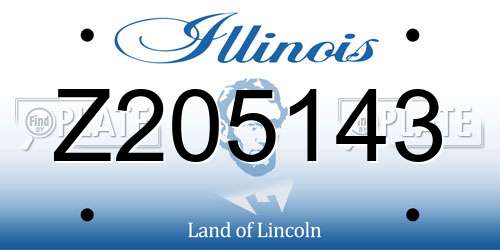 Z205143 Illinois License Plate