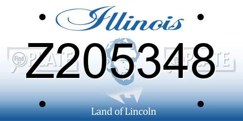 Z205348 Illinois License Plate