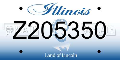 Z205350 Illinois License Plate