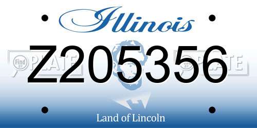 Z205356 Illinois License Plate