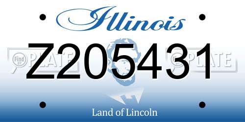 Z205431 Illinois License Plate
