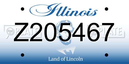Z205467 Illinois License Plate
