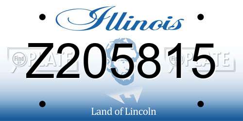 Z205815 Illinois License Plate