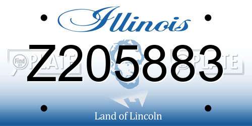 Z205883 Illinois License Plate