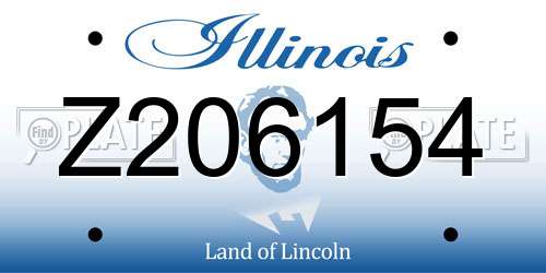 Z206154 Illinois License Plate