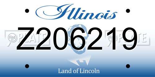 Z206219 Illinois License Plate