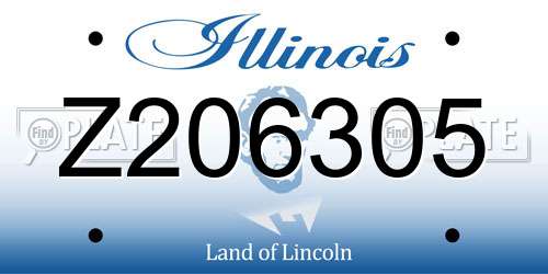 Z206305 Illinois License Plate