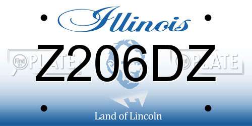 Z206DZ Illinois License Plate