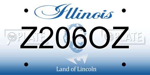 Z206OZ Illinois License Plate