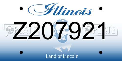 Z207921 Illinois License Plate