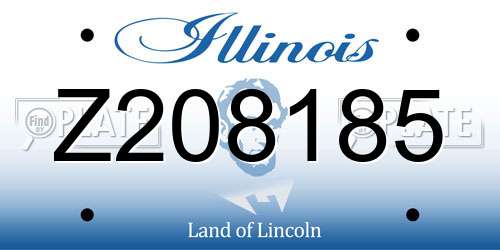 Z208185 Illinois License Plate