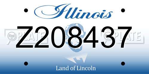 Z208437 Illinois License Plate