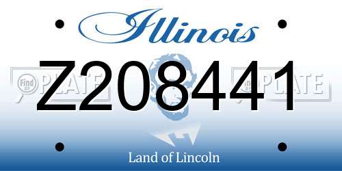 Z208441 Illinois License Plate