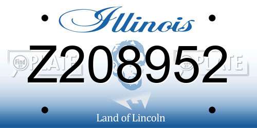 Z208952 Illinois License Plate