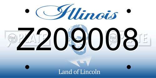 Z209008 Illinois License Plate